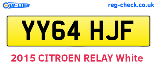 YY64HJF are the vehicle registration plates.