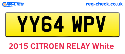 YY64WPV are the vehicle registration plates.