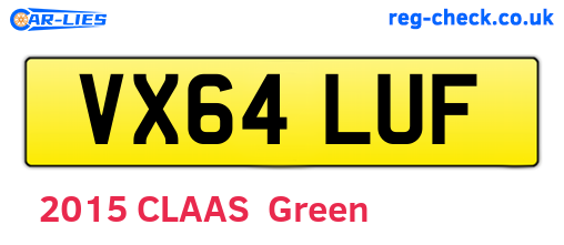 VX64LUF are the vehicle registration plates.