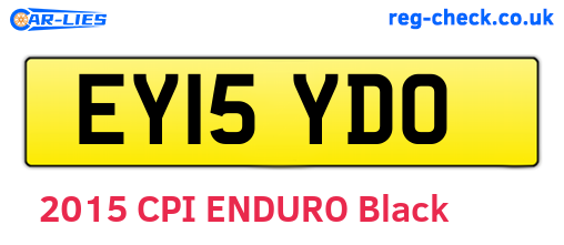 EY15YDO are the vehicle registration plates.