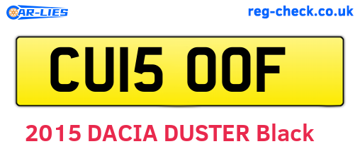 CU15OOF are the vehicle registration plates.