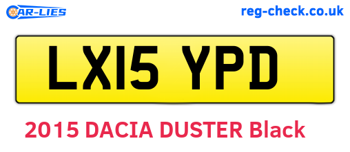 LX15YPD are the vehicle registration plates.