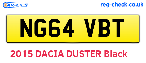 NG64VBT are the vehicle registration plates.