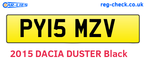 PY15MZV are the vehicle registration plates.