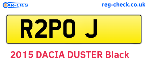 R2POJ are the vehicle registration plates.