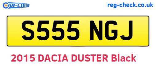S555NGJ are the vehicle registration plates.