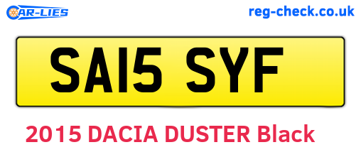 SA15SYF are the vehicle registration plates.