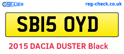 SB15OYD are the vehicle registration plates.