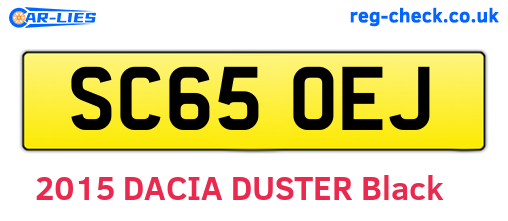 SC65OEJ are the vehicle registration plates.
