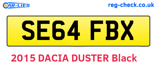 SE64FBX are the vehicle registration plates.