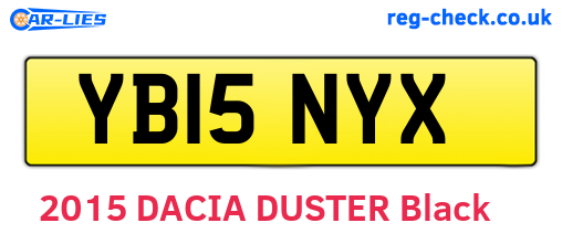 YB15NYX are the vehicle registration plates.