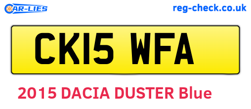 CK15WFA are the vehicle registration plates.
