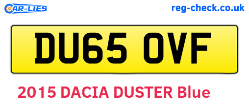 DU65OVF are the vehicle registration plates.