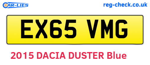 EX65VMG are the vehicle registration plates.