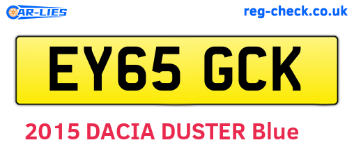 EY65GCK are the vehicle registration plates.