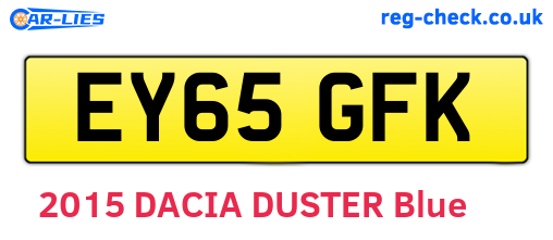 EY65GFK are the vehicle registration plates.