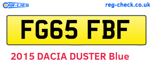 FG65FBF are the vehicle registration plates.