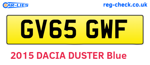 GV65GWF are the vehicle registration plates.