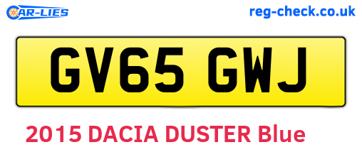 GV65GWJ are the vehicle registration plates.