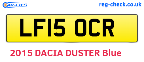 LF15OCR are the vehicle registration plates.