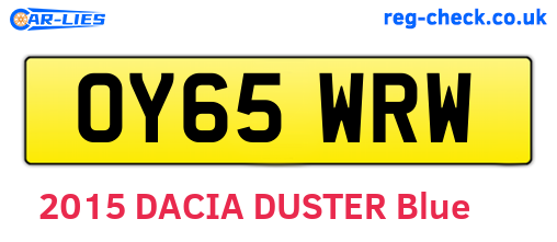 OY65WRW are the vehicle registration plates.