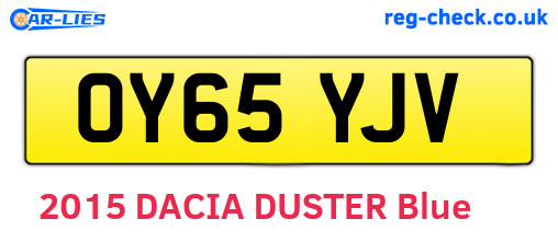 OY65YJV are the vehicle registration plates.