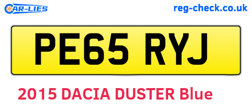 PE65RYJ are the vehicle registration plates.