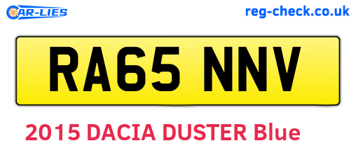 RA65NNV are the vehicle registration plates.