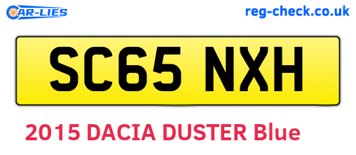 SC65NXH are the vehicle registration plates.