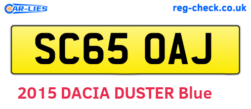 SC65OAJ are the vehicle registration plates.
