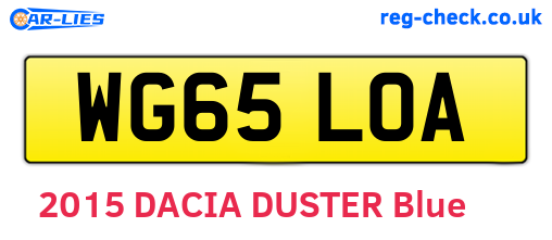 WG65LOA are the vehicle registration plates.