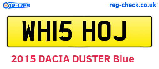 WH15HOJ are the vehicle registration plates.