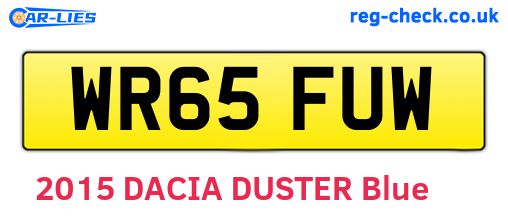 WR65FUW are the vehicle registration plates.