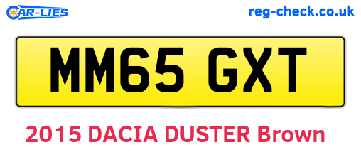 MM65GXT are the vehicle registration plates.