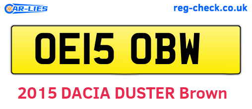 OE15OBW are the vehicle registration plates.