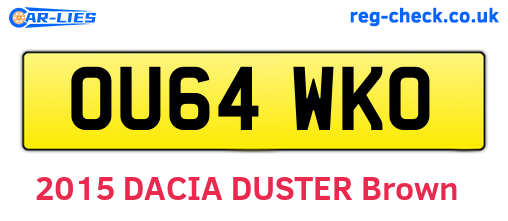 OU64WKO are the vehicle registration plates.
