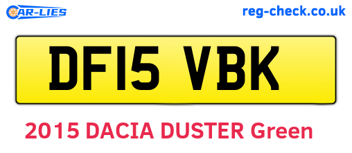 DF15VBK are the vehicle registration plates.