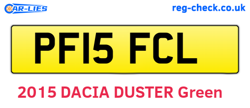 PF15FCL are the vehicle registration plates.