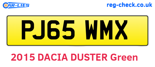 PJ65WMX are the vehicle registration plates.