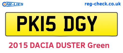 PK15DGY are the vehicle registration plates.
