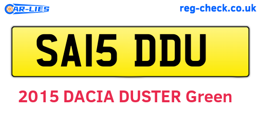 SA15DDU are the vehicle registration plates.