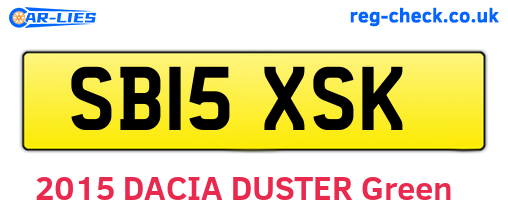 SB15XSK are the vehicle registration plates.