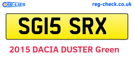 SG15SRX are the vehicle registration plates.