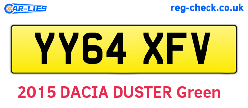 YY64XFV are the vehicle registration plates.