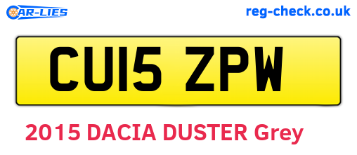 CU15ZPW are the vehicle registration plates.