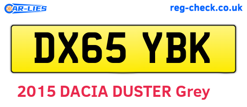 DX65YBK are the vehicle registration plates.