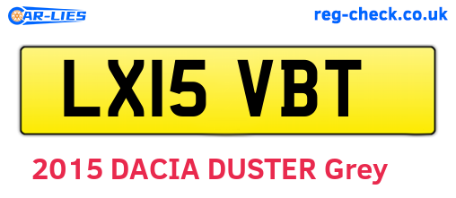 LX15VBT are the vehicle registration plates.