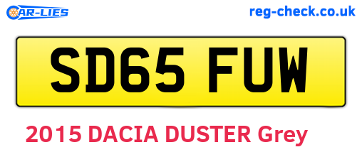 SD65FUW are the vehicle registration plates.