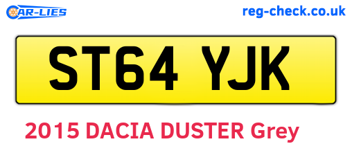 ST64YJK are the vehicle registration plates.