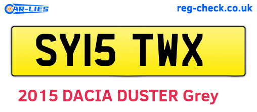 SY15TWX are the vehicle registration plates.